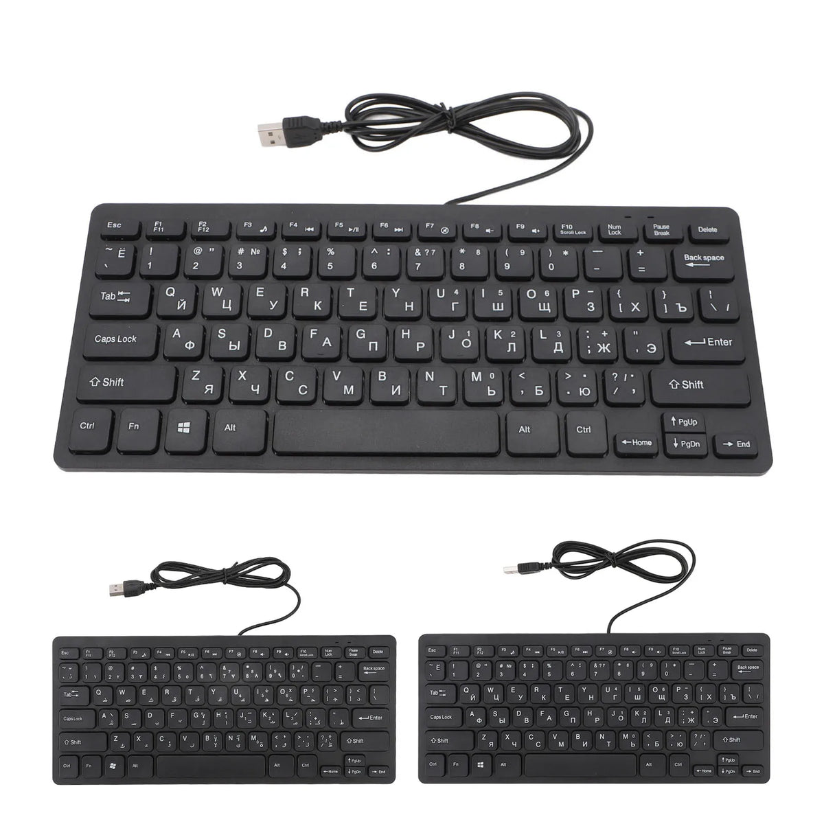 Teclado Compacto USB de 78 Teclas Ergonómico