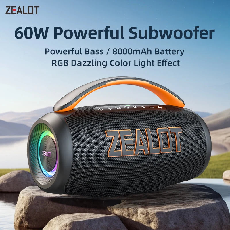 ZEALOT P12 Portable Bluetooth Speaker 60W IPX6 Waterproof
