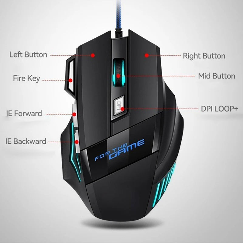 DIXSG USB Gaming Mouse with LED Lighting